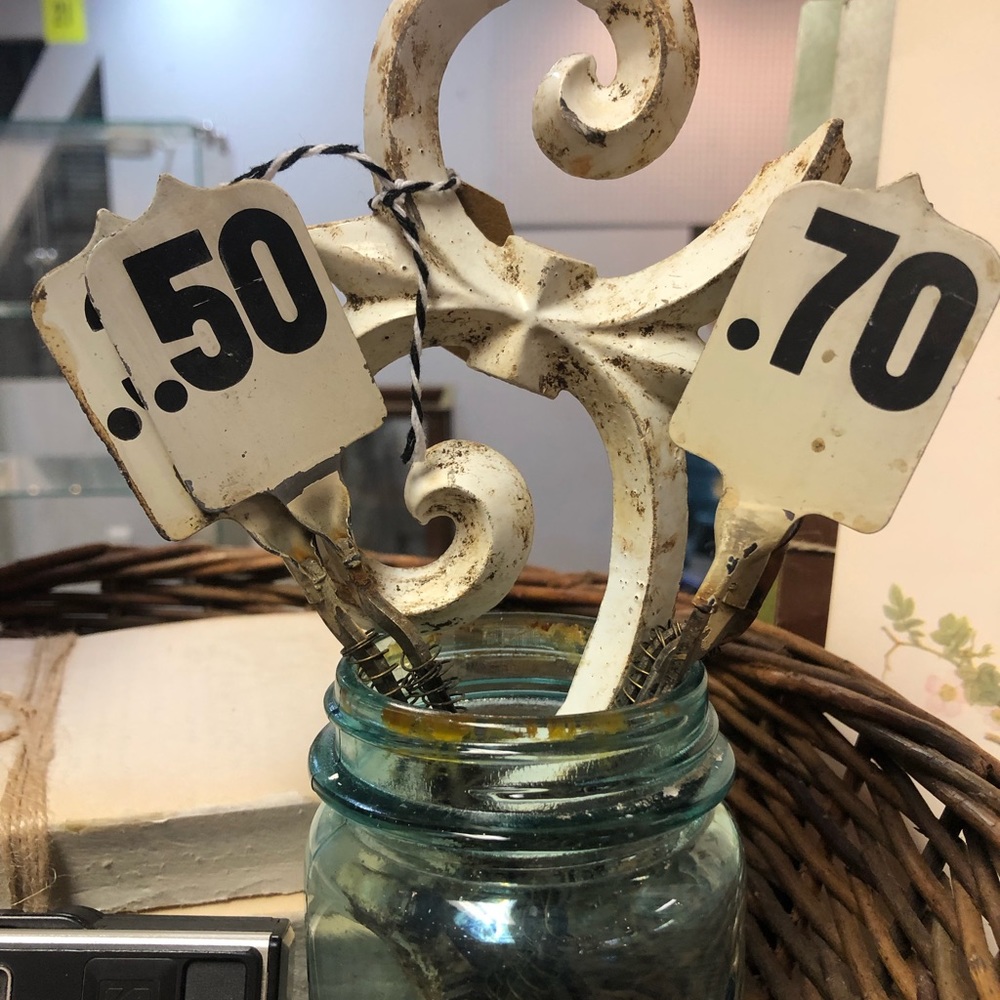 Vintage register number tags